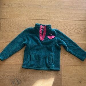 Patagonia Teal and Pink Kids sweater